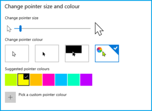how to change your cursor color on windows 10