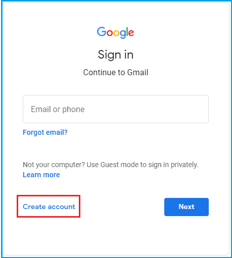 create google account