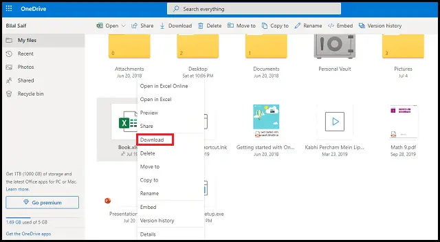 how to move files from onedrive to pc