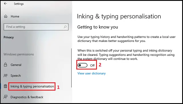 windows 10 privacy settings to turn off