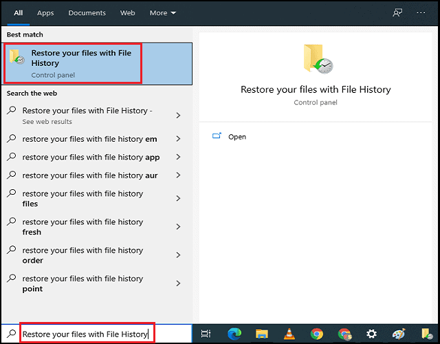 no search box in external hard drive windows 10