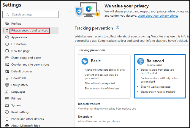 clear cache in edge