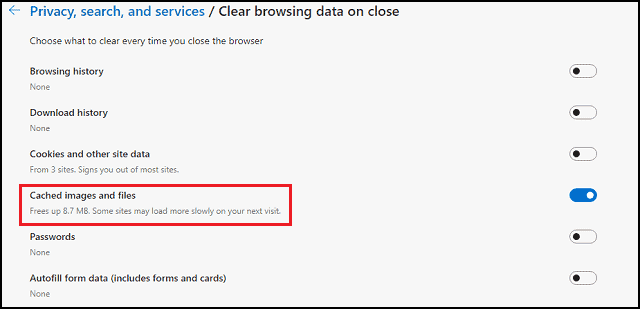 how to clear cache in microsoft edge