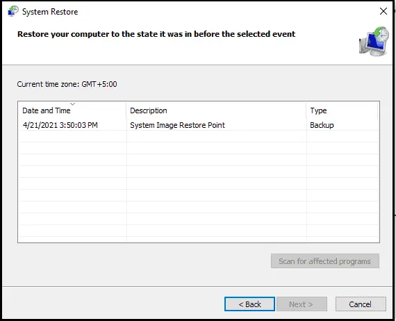 how to restore windows 10 to a previous date