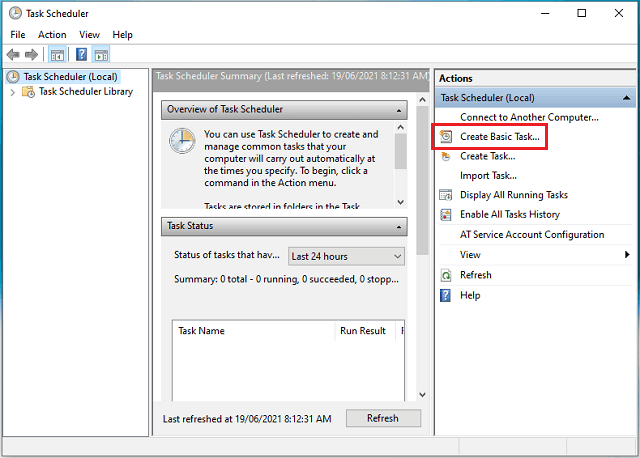 how to set up auto shutdown in windows 10