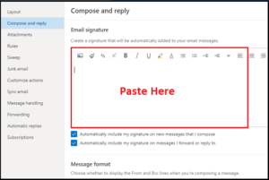 how to add signature in office 365 outlook email for a client