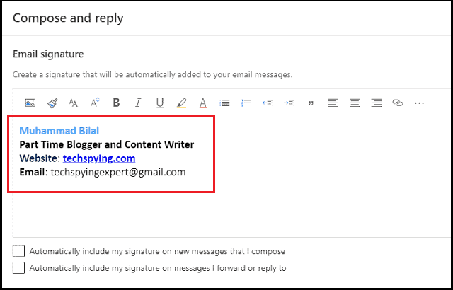 microsoft outlook 365 email signature