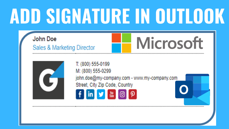 how to add signature in office 365 outlook email 2019