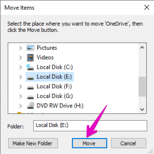 How To Change OneDrive Location?