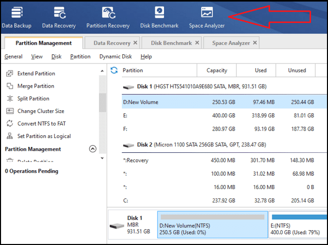 MiniTool Partition Wizard - Space Analyzer