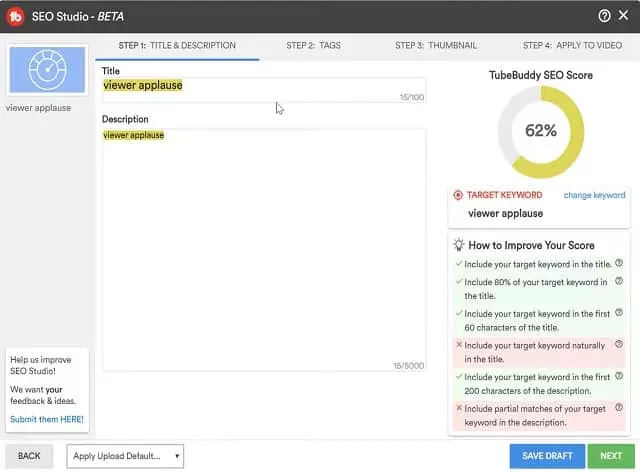 SEO studio - vidiq vs tubebuddy