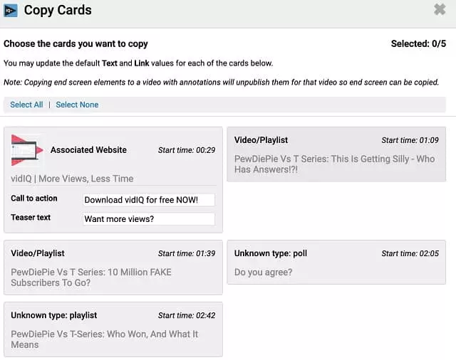 vidiq bulk copy cards - vidiq vs tubebuddy
